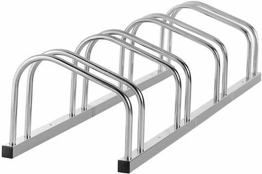 Kadax 4-Station Stahl Fahrradhalterung Silber