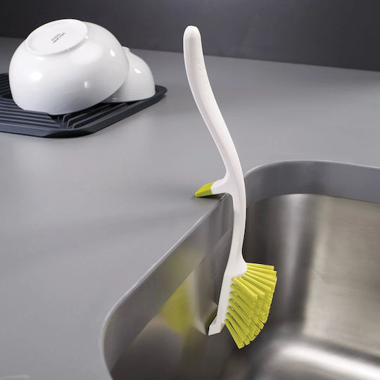 Joseph Joseph Edge Plastic Cleaning Brush with Handle White