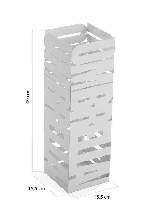 Versa Ομπρελοθήκη Μεταλλική Geometric Λευκή 15.5x15.5x49cm