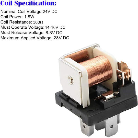 Set 3 Relee Automotive SPDT Ato Atc Sigurantă 24V 30A Socket 14 Awg Cablu Gebildet