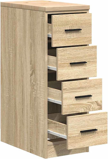 Drawers Storage Solid Wood with 4 Drawers L30xW51xH85cm