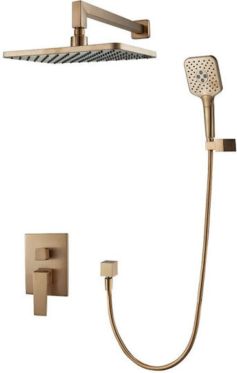 Inter Ceramic Set Mischer & Duschkopf für Wandmontage für Dusche Gold