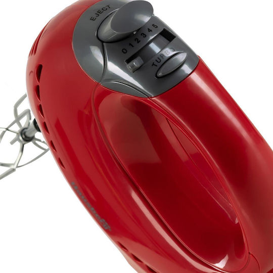 Hausberg Μίξερ με Πλαστικό Κάδο 2lt Κόκκινο 300W