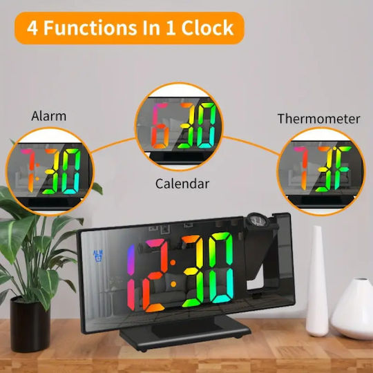 Gaossio Tisch-Digitaluhr Schwarz DS-3618LP-C