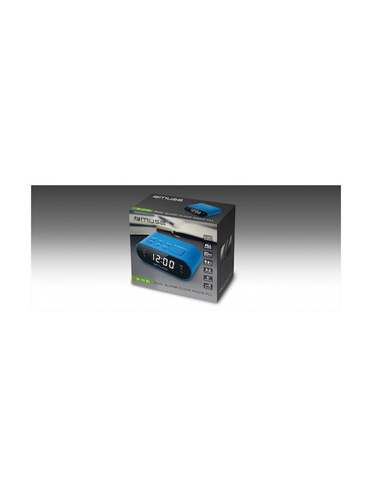Muse Tabletop Digital Clock with Alarm & Radio M-10BL