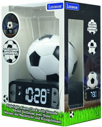 Lexibook Επιτραπέζιο Ρολόι Football 3D Μαύρο