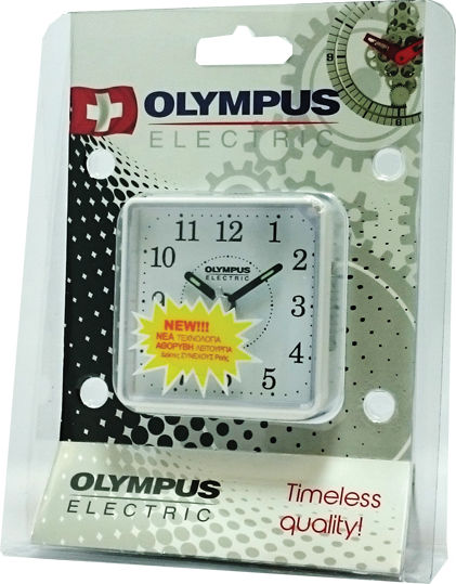 Olympus Geräuschlose Tischuhr mit Zeigern mit Wecker Schwarz OL-226SP