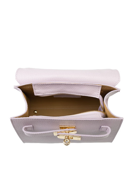 Leder Damentasche Schultertasche Flieder