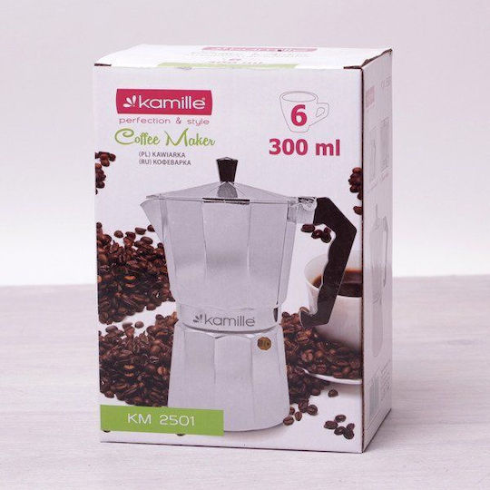 Kamille Electric Stovetop Espresso Pot 6 Cups Brown