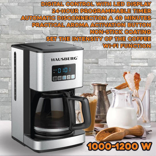 Hausberg HB-3755 Smart Προγραμματιζόμενη Καφετιέρα Φίλτρου 1200W