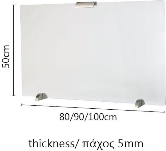 Zogometal Glass Fireplace Screen 90x50cm Black