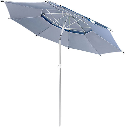 Muhler Faltbar Strandsonnenschirm Durchmesser 1.90m Blau