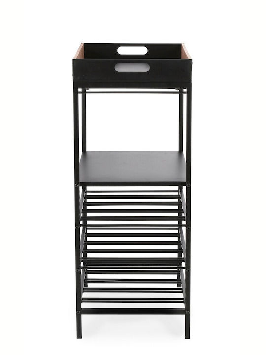 Bizzotto Freistehend Flaschenhalter Metallisch Schwarz 48.5x34x84.5εκ.