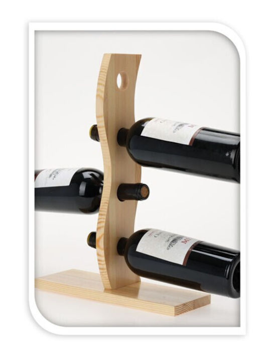 Cu picioare Suport pentru Sticle pentru 4 Sticle Maro 32.5x24x31.5εκ.