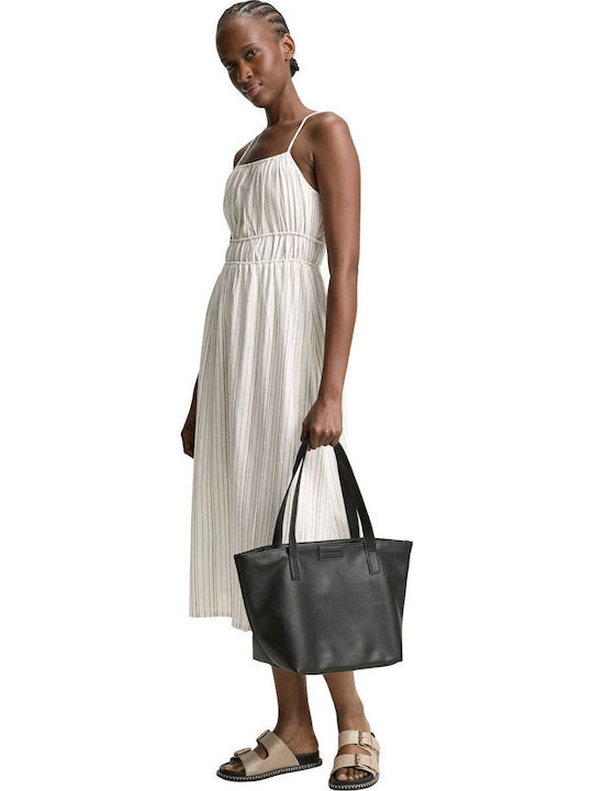 Sommer Midi Damenkleid Weiß Olive
