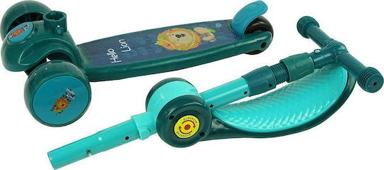 Lean Toys Kids Scooter Foldable 3-Wheel with LED Lighting for 3+ Years Green