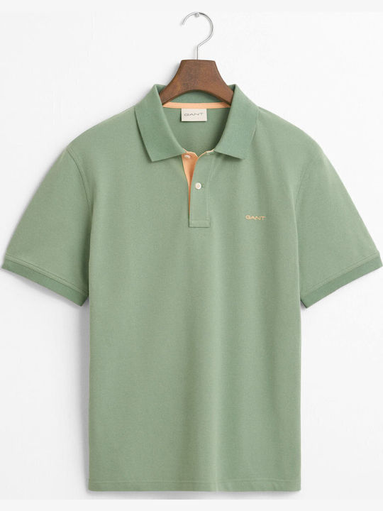 Contrast Pique Polo Μπλούζα Κοντομάνικη Green