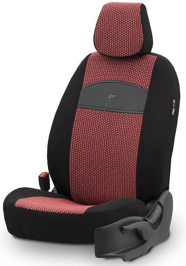 Otom Car Cover Set 11pcs Leatherette Black / Red