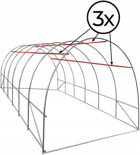Seră Tunel Tip Cadru Metalic 300x600cm 13 Ferestre Verde 18 Mp