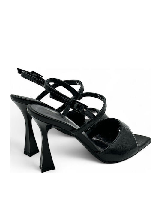 Sandals from Patent Leather Black