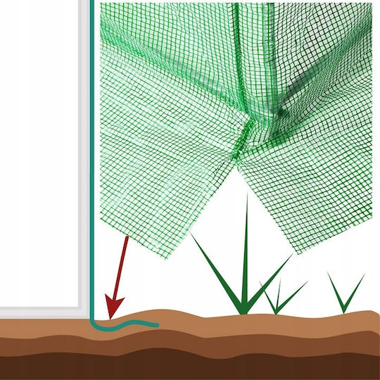 Seră Tunel Tip Cadru Metalic 300x600cm 13 Ferestre Verde 18 Mp