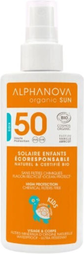 Alphanova Organic Sun SPF50 Αδιάβροχο Παιδικό Αντηλιακό Spray για Πρόσωπο & Σώμα 125ml
