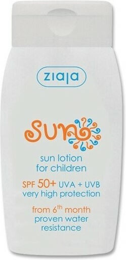 Ziaja Sun SPF50 Wasserdichtes Kinder Sonnenschutzmittel Emulsion für das Gesicht 125ml