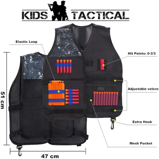 Set Vesta Compatibil N-Strike Nerf 50 Arcuri Din Spumă Ochelari de Siguranță Încărcător Fular Brățară Arcuri Roșii