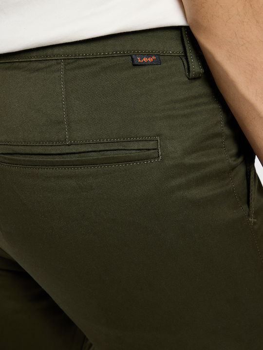 Hose Chino Elastisch in Schlanker Passform Olive Night