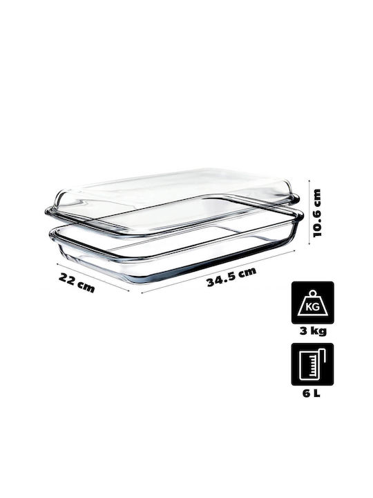 Kadax Ορθογώνιο Πυρίμαχο Σκεύος Γυάλινο 39x23cm 2τμχ