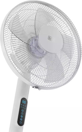 Black & Decker Pedestal Fan 24W With Remote Control White
