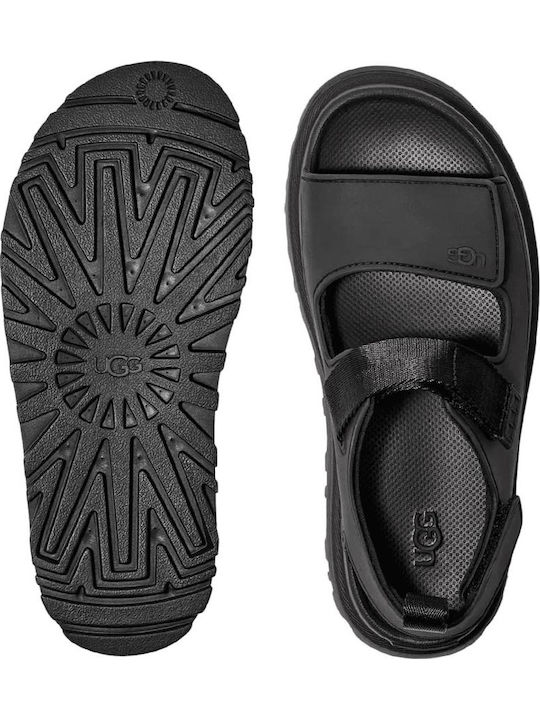 GoldenGlow Γυναικεία Σανδάλια Μαύρα Regular Fit