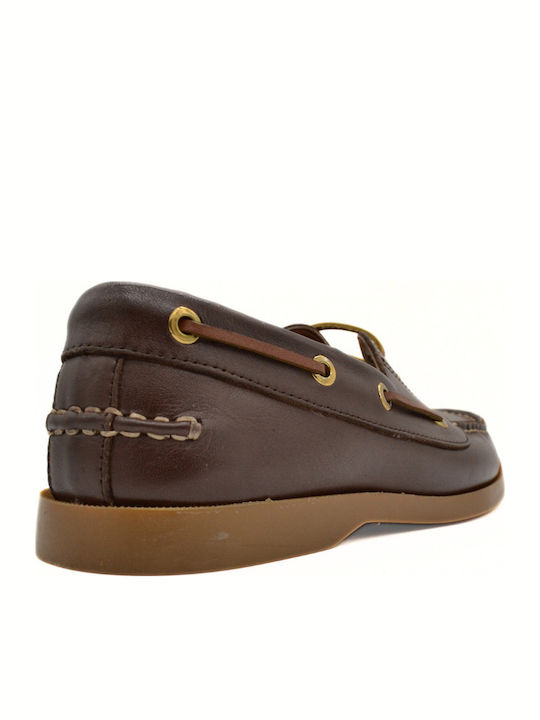 Δερμάτινα Ανδρικά Boat Shoes σε Καφέ Χρώμα