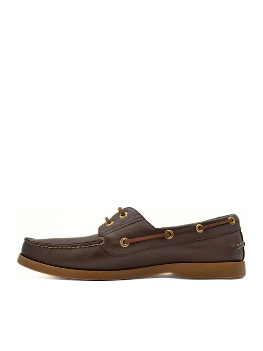 Δερμάτινα Ανδρικά Boat Shoes σε Καφέ Χρώμα