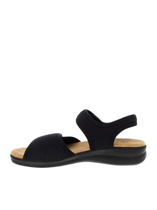 Women's Flat Sandals Anatomic with Strap in Black Color