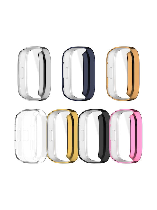 Protective Silicone Case with Glass in Rose Gold color for Redmi Watch 3