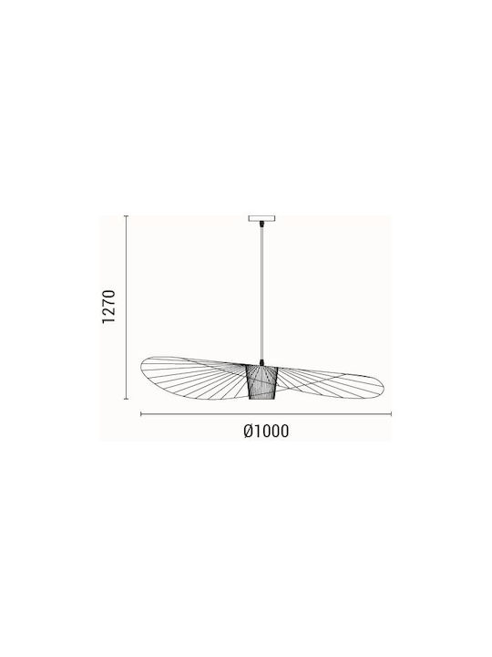 Eurolamp Oggi Κρεμαστό Φωτιστικό Μαύρο με Ντουί E27 100x100x127εκ.