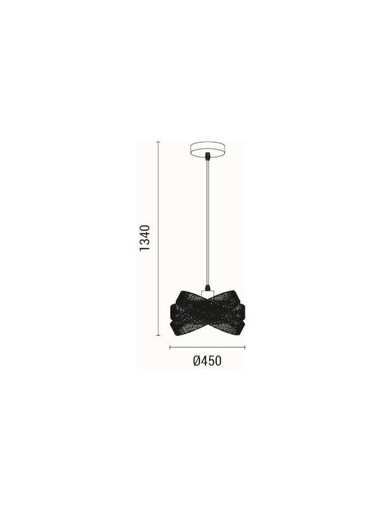 Eurolamp Oggi Κρεμαστό Φωτιστικό Μαύρο με Ντουί E27 45x45x134εκ.