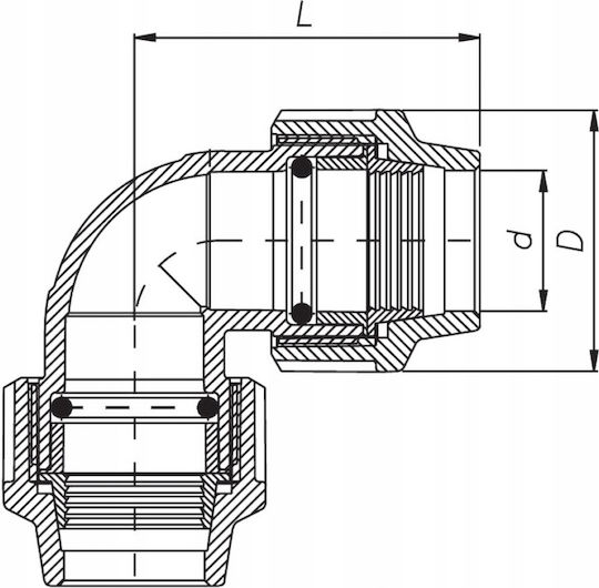 Unidelta 602020 Γωνία Σωλήνων Ποτίσματος 20mm