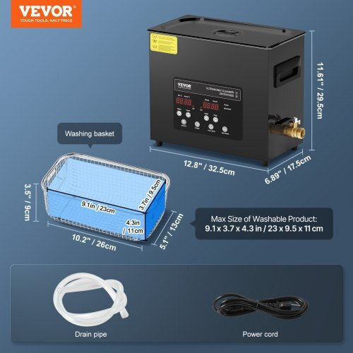 Vevor Ultrasonic Cleaner 6lt with Mechanical Timer