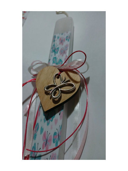 Butterfly Flat White Easter Candle Butterfly Flat White Easter Candle
