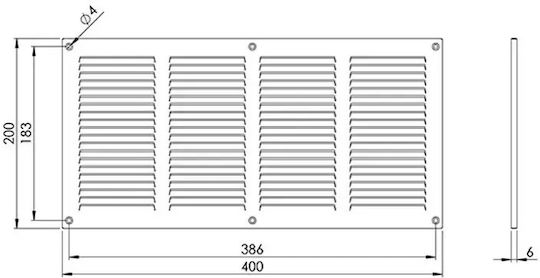 Europlast Vent Louver 20x40cm Rectangular