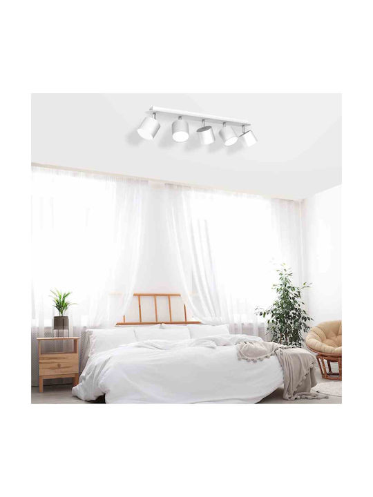 Eko Light Dixie Σποτ με 5 Φώτα και με Ντουί GX53 σε Λευκό Χρώμα