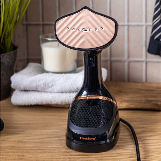 Klausberg Ατμοκαθαριστής Ρούχων Χειρός 1500W με Δοχείο 400ml Μαύρος