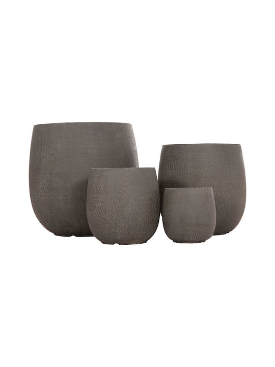 HomeMarkt Set 4 Pots Metal Grey-green