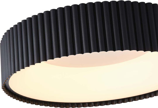 Eurolamp Πλαφονιέρα Οροφής 46εκ. Μαύρη με Ενσωματωμένο LED