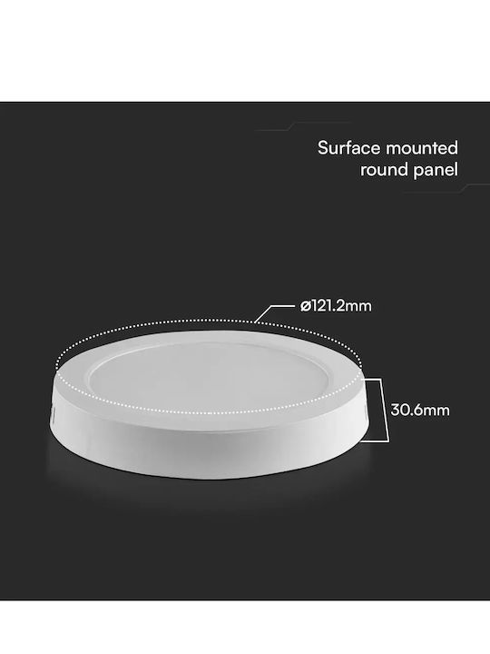 V-TAC Στρογγυλό LED Panel 6W με Ψυχρό Λευκό Φως 6400K