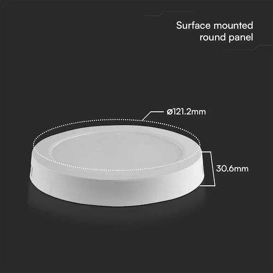 V-TAC Rotund Panou LED Putere 6W cu Alb Rece Lumini