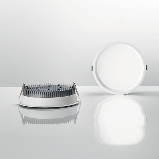 Ideal Lux Rund Vertieft LED Panel 20W mit Warmes Weiß Licht 3000K