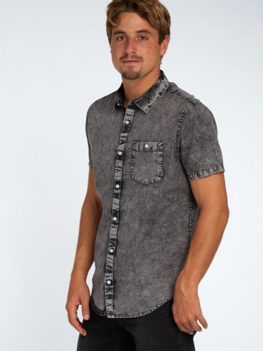 Wave Washed Cu mânecă scurtă Cămașă PEWTER